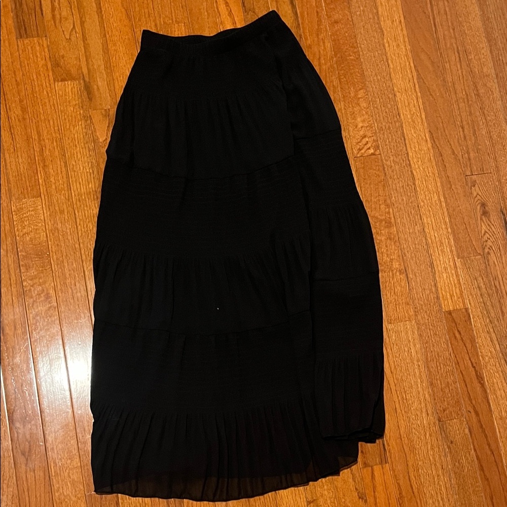 Amazon Black Maxi Tiered Skirt